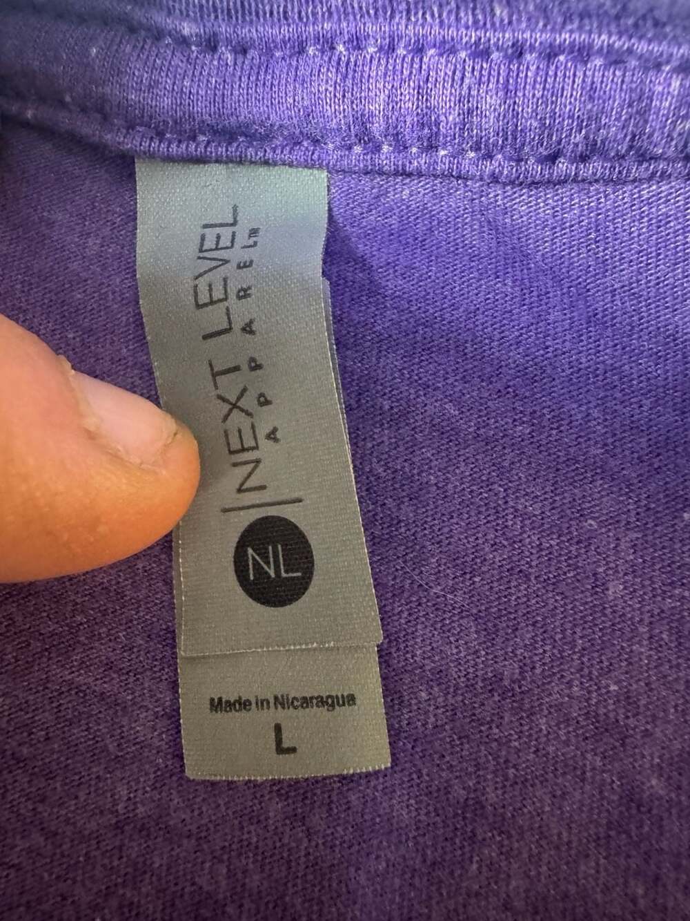 Next Level Apparel Squad T-Shirt, Purple Bleach-Dyed Graphic Tee, Size L - Picture 3 of 6